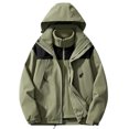 thumbnail image 1 of SwiftWear Men's Winter 3 in 1 Couple's Warm Detachable Jackets Hooded Coats with Fleece Lining, Waterproof & Windproof Green L, 1 of 9