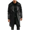 thumbnail image 1 of SwiftWear Men's Winter Warm Jacket, Men Casual Overcoat Solid Double-Breasted Pocket Long Loose Coat Dark Gray XL, 1 of 5