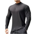 thumbnail image 1 of SwiftWear Mens Undershirts Fashion Casual Pullover Ribbed Slim Fit Tops Solid Sports Long Sleeve Crewneck T-Shirts, Black M, 1 of 4