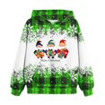 thumbnail image 1 of SwiftWear Merry Christmas Hoodies for Boy Girl Long Sleeve Hooded Shirt Cute Plaid Printed Sweatshirt for Kids 2-14 Years, Green, 1 of 4