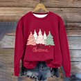 thumbnail image 1 of Yufatyle Merry Christmas Tree Graphic Sweatshirts for Women Long Sleeve Crew Neck Shirts Casual Loose Fit Pullover Xmas Gift 3XL, 1 of 4