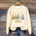thumbnail image 1 of SwiftWear Merry Christmas Tree Graphic Sweatshirts for Women Long Sleeve Crew Neck Shirts Casual Loose Fit Pullover Xmas Gift L, 1 of 4