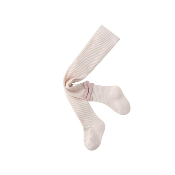 SwiftWear Pink Girls Tights, Spring Fall Stockings for Girl, Cute Bow Decor Cable Knit Cotton Toddler Tights Pantyhose for 0-8 Years