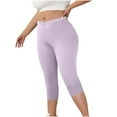 thumbnail image 1 of SwiftWear Plus Size Capri Leggings for Women High Waisted Stretchy Knee-Length Capri Pants Athleisure Yoga Pants Pink 3XL, 1 of 9