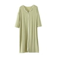 thumbnail image 1 of SwiftWear Plus Size Summer Pajamas for Women V-Neck Half Sleeve Sleepshirts Loose Nightdress Comfy Loungewear Home Dress Green, 1 of 5