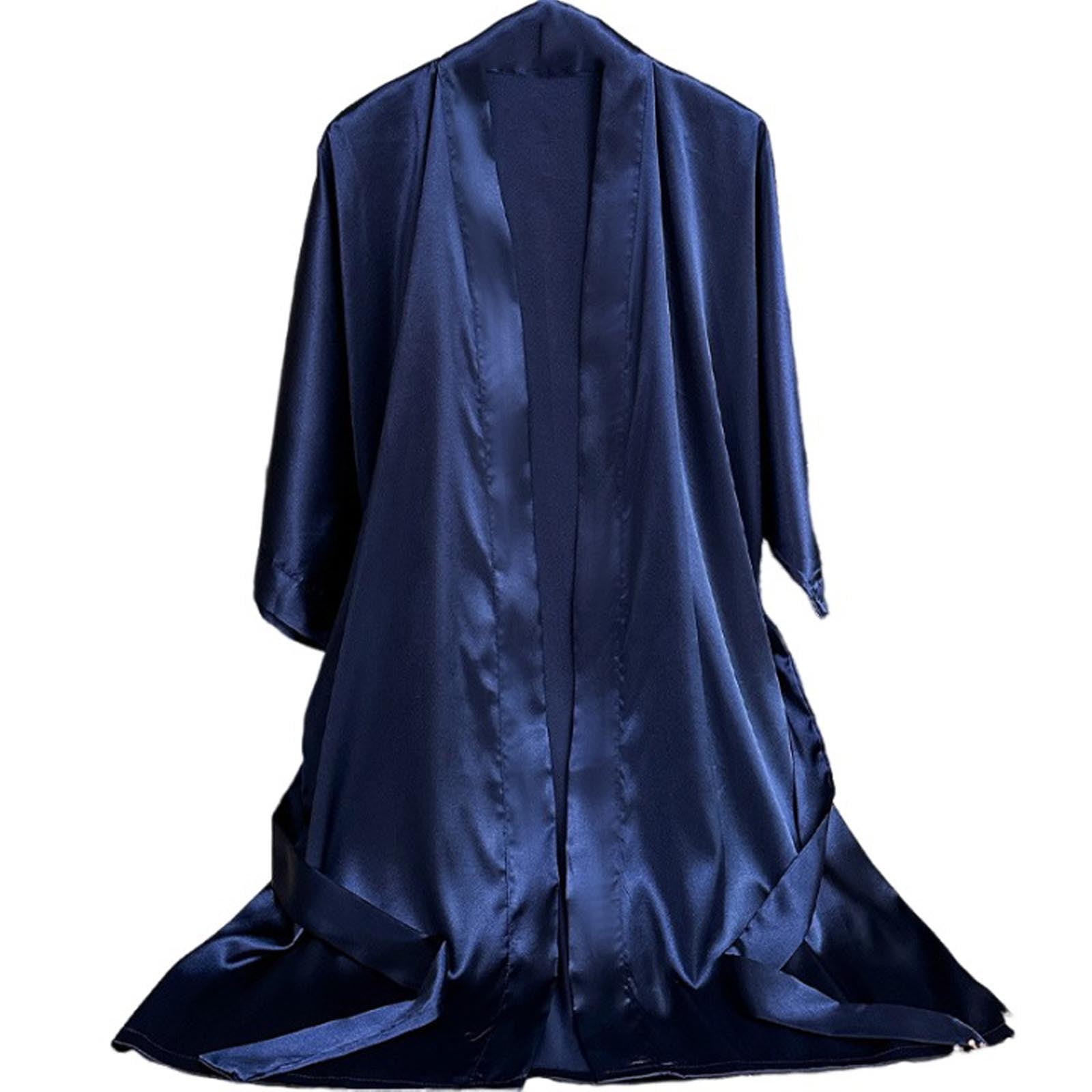 Top Half Robe SwiftWear Robes for Women Half Sleeve Knee Length Bathrobe Silk Satin ...