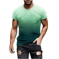 thumbnail image 1 of SwiftWear Short Sleeve Shirts for Men Crew Neck Summer Tops Short Sleeve Quick Dry Fashion Gradation T-Shirts, Green-M, 1 of 6
