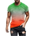thumbnail image 1 of Yufatyle Short Sleeve Shirts for Men Crew Neck T Shirts for Man Short Sleeve Quick Dry Fashion Gradation T-Shirts, Green-XL, 1 of 6