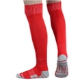 thumbnail image 1 of Yufatyle Soccer Socks for Youth Kids Boys Girls Baseball Softball Football Socks Over-the-Knee Sports Socks, Red, 1 of 4