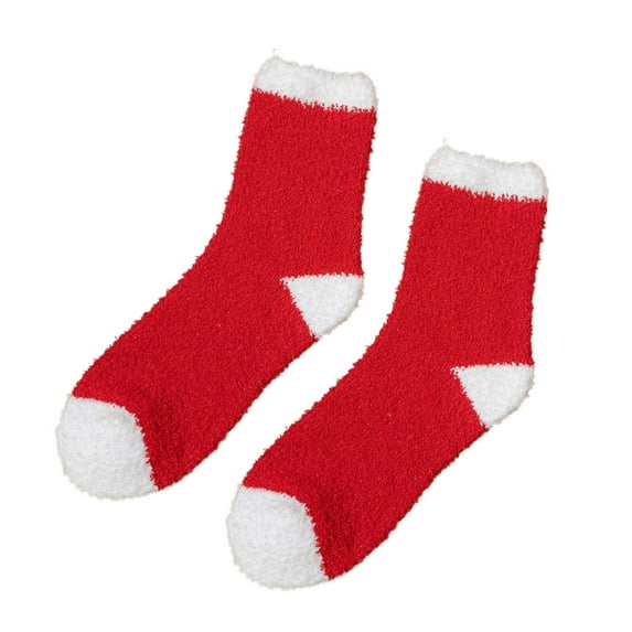 SwiftWear Soft Fuzzy Christmas Socks Red and Green Warm Socks for Women Girls Cozy Thick Sleep Socks
