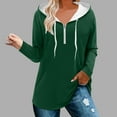 thumbnail image 1 of Yufatyle Solid Hoodies for Women Quarter Zip-Up Hooded Sweatshirts Long Sleeve Pullover Tops Loose Fit Oversized Shirts S, 1 of 6