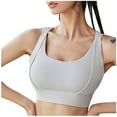 thumbnail image 1 of Yufatyle Sports Bras for Women, Solid Color Padded Wireless Bra Double Strap Cross Back High Support Workout Running Yoga Bras, Gray XXL, 1 of 4