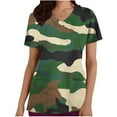 thumbnail image 1 of SwiftWear Tactical Scrubs Top for Women Camo Work Scrub Nursing Uniform Short Sleeve V Nek Holiday Shirts L, 1 of 5