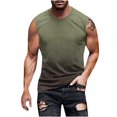 thumbnail image 1 of Nnhblu Tank Top Under Shirt for Men Round Neck Sleeveless Pullover Funny Sports Tshirts Shirts for Men Army Green XXL, 1 of 5