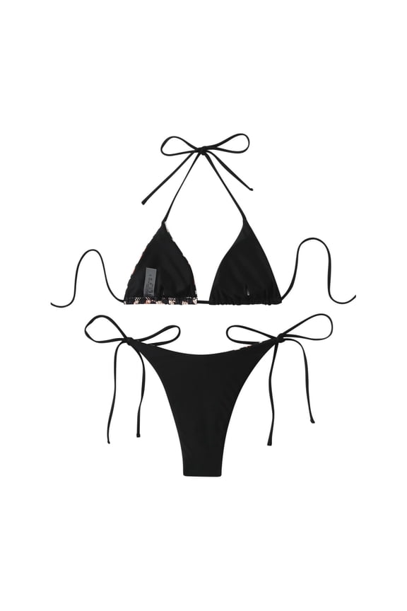 Yufatyle Tie Side Triangle Bathing Suits Womens Fashion Swimsuit 2025 M