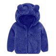 thumbnail image 1 of SwiftWear Toddler Girls Boys Fleece Hooded Jacket Zip up Teddy Coat Warm Winter Outwear 6M-4T, Blue, 1 of 4