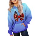 thumbnail image 1 of SwiftWear Unisex Kids Christmas Sweatshirt with Hood Cute Bow Graphic Hoodies with Kangaroo Pocket for Boy Girl 2-14T, Blue, 1 of 3