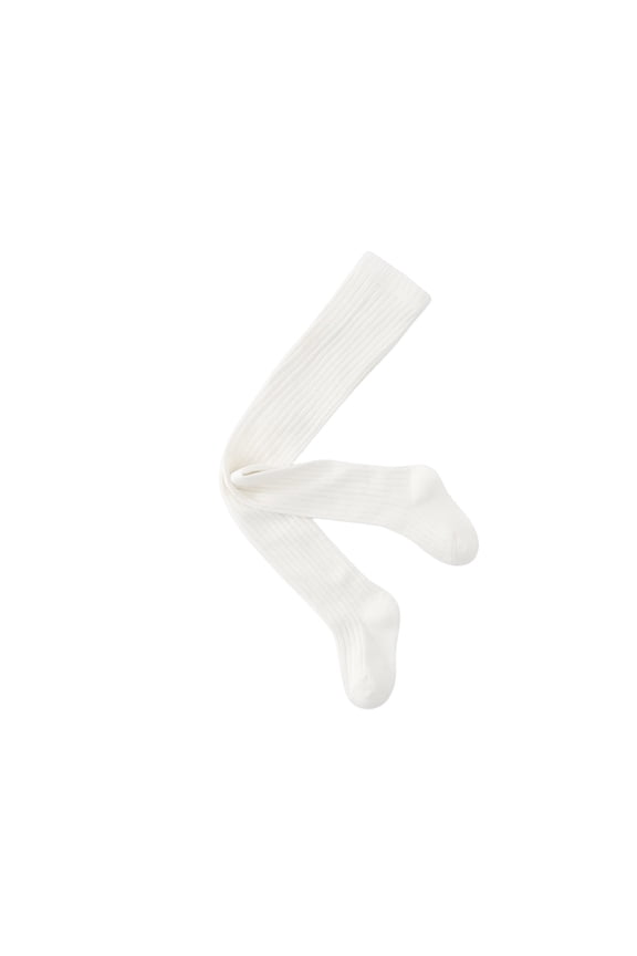 White Girls Cotton Tights Solid Color Cable Knit Toddler Footed Leggings Baby Girl's Spring Fall Tights 1-10 Years