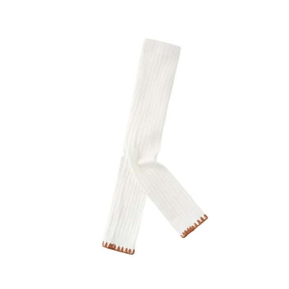 SwiftWear White Toddler Girls Cropped Leggings Striped Spring Autumn Solid Color Cotton Pants Footless Leggings for 0-8 Years