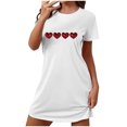 thumbnail image 1 of Yufatyle White Valentines Day Gifts Short Sleeve Crew Neck Nightgowns Soft Comfort Homewear Heart Graphic T-Shirts Dress, 1 of 6