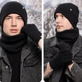 thumbnail image 1 of SwiftWear Winter Hat Scarf Gloves Set for Women Knitted Beanie Hat Touch Screen Gloves Neck Warmer Gifts for Unisex Adult Black, 1 of 4