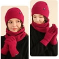 thumbnail image 1 of SwiftWear Winter Hat Scarf Gloves Set for Women Knitted Beanie Hat Touch Screen Gloves Neck Warmer Gifts for Unisex Adult Red, 1 of 4