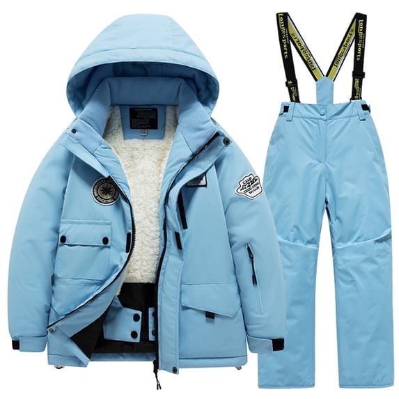 SwiftWear Winter Snow Suit Kids 3-12 Warm Windproof and Waterproof Snowsuits Heavyweight Performance Ski Suit Blue