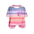 thumbnail image 1 of Yufatyle Women Breast Cancer Shirts Pink Ribbon Breast Cancer Awareness Gradient T-Shirts Short Sleeve Crewneck Graphic Tee Tops M, 1 of 4