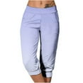 thumbnail image 1 of SwiftWear Women's Casual Elastic Waist Loose Capri Pants Gradient Color Short Pants with Pockets Capris XXL, 1 of 1