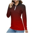 thumbnail image 1 of SwiftWear Women's Long Sleeve Golf Shirts, Quarter Zip Pullover Athletic Workout Running Tops Gradient Color 2XL, 1 of 5