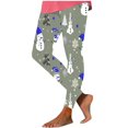 thumbnail image 1 of SwiftWear Women's Snowman Print Leggings Funny Christmas Yoga Pants Cute Holiday Workout Tights High Waist, Blue XL, 1 of 5