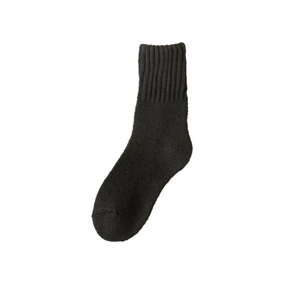 SwiftWear Women's Solid Crew Socks Wool Hiking Socks for Women Warm Cozy Winter Gift, Black