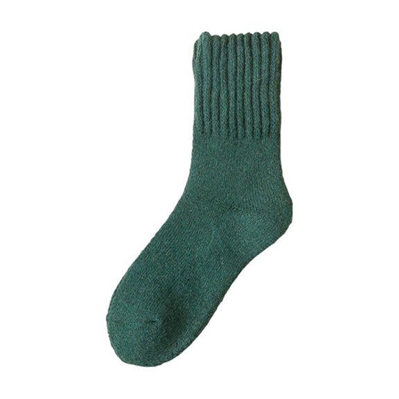 SwiftWear Women's Solid Crew Socks Wool Hiking Socks for Women Warm Cozy Winter Gift, Green