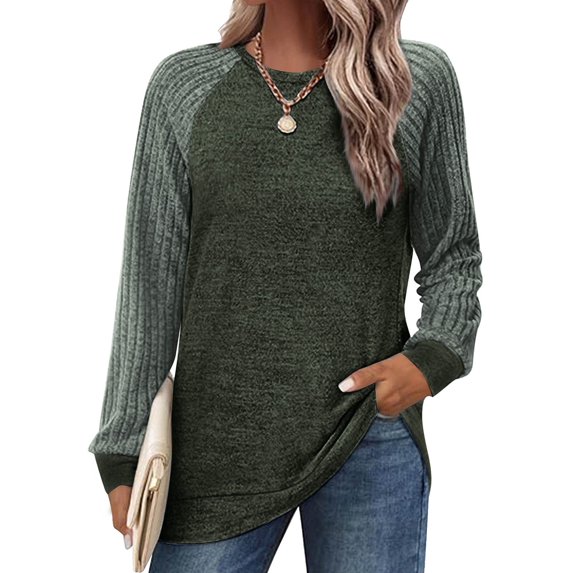 SwiftWear Women's Tunic Sweatshirts Crewneck Lightweight Pullover Tops Raglan Long Sleeve Shirts Soft Sweaters for Women S