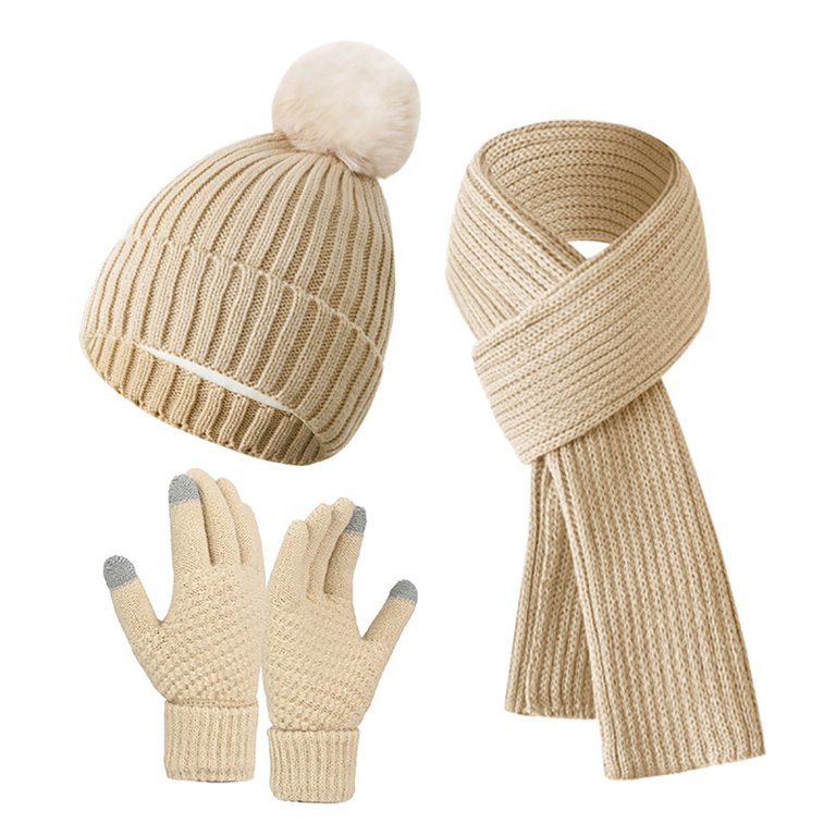 SwiftWear Womens Beanie Hat Scarf Gloves Set, Warm Lined  display picture 1