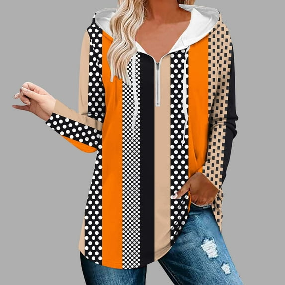 Yufatyle Womens Fashion Tops Hoodies for Women Oversized Sweatshirts Long Sleeve Loose Fit Pullover Colorblocked Shirts 2XL