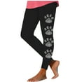 thumbnail image 1 of SwiftWear Workout Leggings for Women Cute Dog Paw Pattern Print Running Leggings Athletic Yoga Pants Tights, Black 2XL, 1 of 5