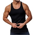 thumbnail image 1 of Nnhblu Workout Tank Tops for Men V-Neck Sleeveless Tight,Stripe Sports Shirts for Men Black L, 1 of 8