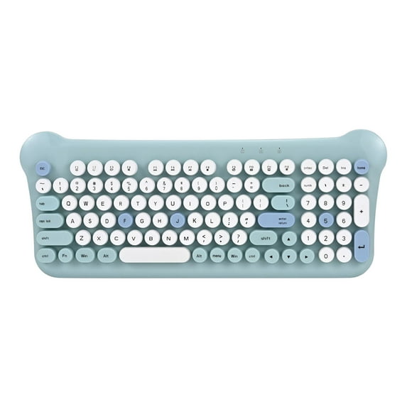 YZEGDCH electronics Colourful Retro Round Cap Wireless Keyboard and Mouse Set Desktop PC Laptop Universal Wireless Keyboard Smart Power Saving