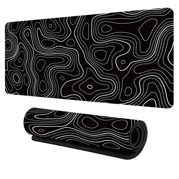 YZEGDCH Electronics Mouse Pad with Large Heat Map Abstract Lines New Fluid Ripple Antis Slip Pad