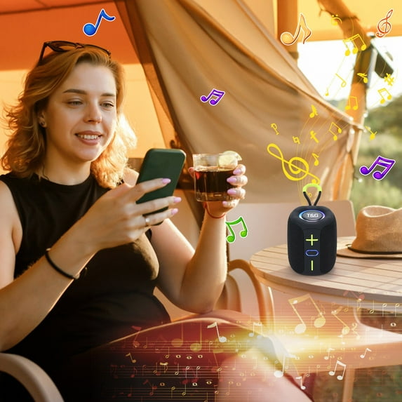 YZEGDCH Speaker Clearance,Waterproof Portable Bluetooth Party Speaker Waterproof Wireless Outdoor Speaker with Stereo Deep Bass Sound Seriously Loud Sound for Home Outdoor and Travel