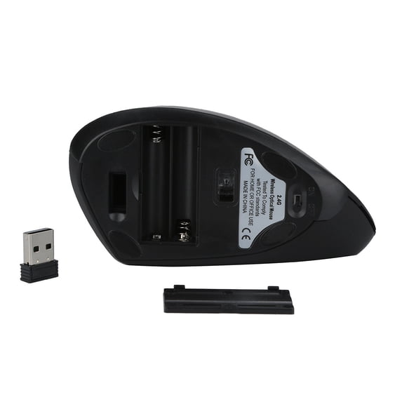 YZEGDCH Spring Wireless Mouse 2.4GHz game Ergonomic Design Vertical mouse 1600DPI USB Mice,Black