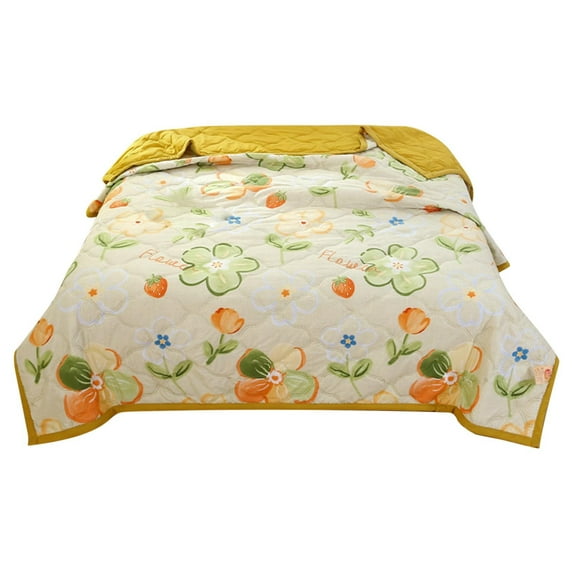 Yufenmy Summer Blankets Ultra-Cool Lightweight Breathable Summer Blanket for Bed Bed Deals Breathable Soft Silk Breathable Throw/Queen/King/Twin/Full Sizes All-Season
