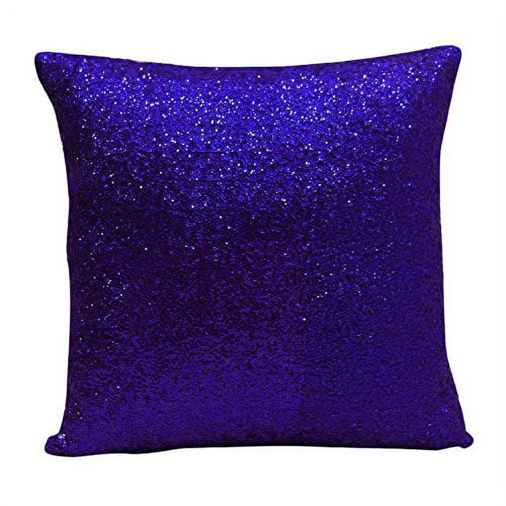 YUGA Cuscino In Paillettes Viola Metallizzato – 30,5x30,5 Cm – Federa Per Divano, Letto, Decorazione – Solo Coperta - 2