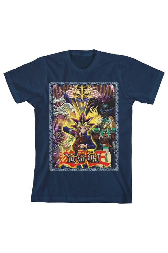 Yugioh Anime Poster Youth Navy T-shirt-Small