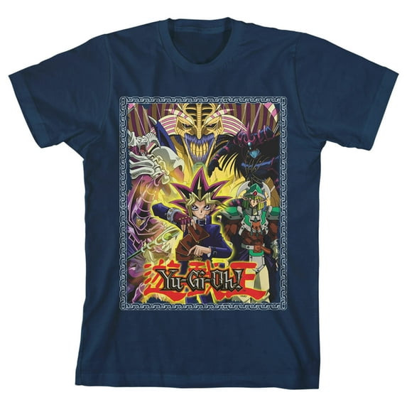 Yugioh Anime Poster Youth Navy T-shirt-XS