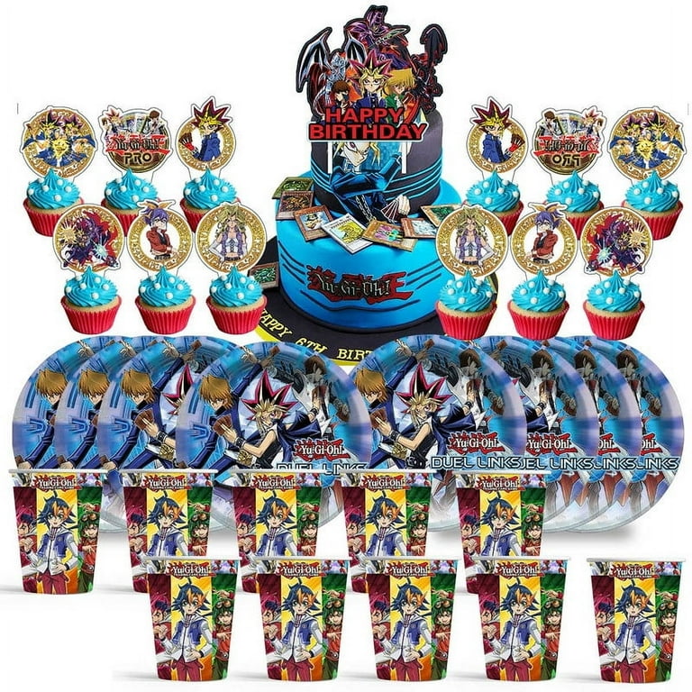 yugioh birthday card Yugioh Birthday Decorations Plates Cups Party Supplies Fans Cake Topper  Decor
