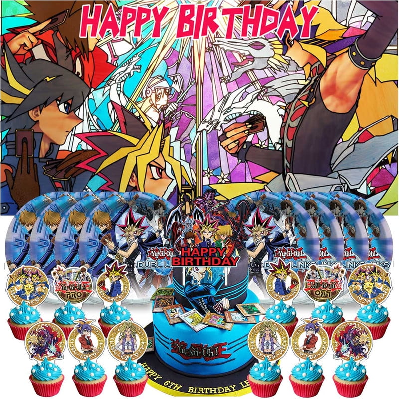 Yugioh Plates Supplies Party Decorations Birthday Decor Backdrop Banner  Cake Topper Fans