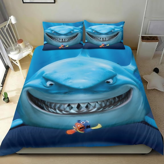 Finding Nemo cotton sheet set, three pieces, soft on skin, distinctive design, durable stitching, great gifts for family, friends, fans, 68x86 in (173*218 cm).