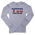 thumbnail image 1 of Yugoslavia Triathlon - Olympic Games - Rio - Flag Men's Long Sleeve Grey T-Shirt, 1 of 2